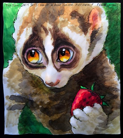 Untickled Slow Loris with Strawberry
