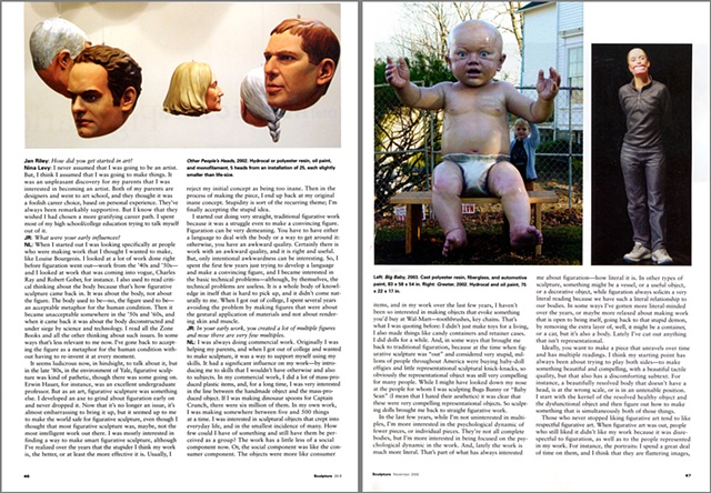 Sculpture Magazine Interview 
By Jan Riley, 
second spread