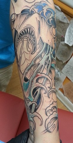 Hammerhead shark tattoo