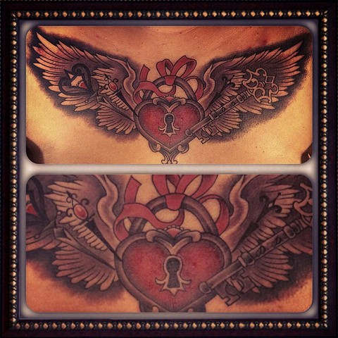 heart wings chest piece