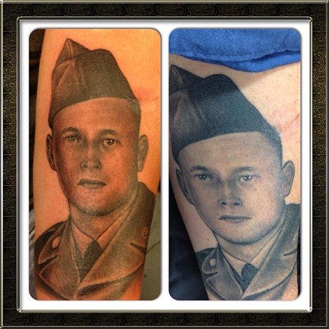 Soldier portrait fresh vs healed