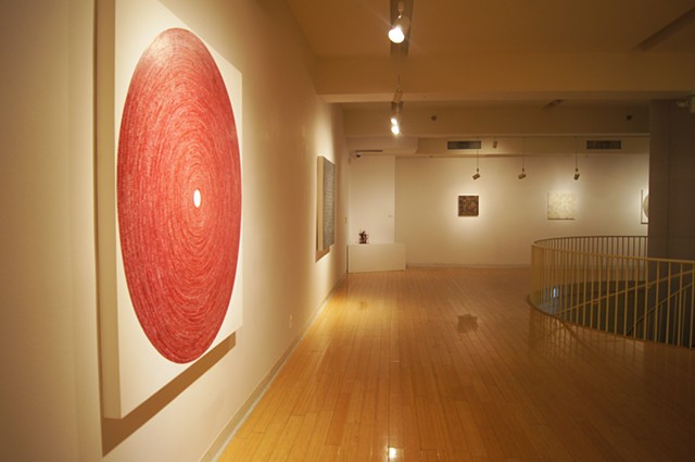 installation, Korean cultural center, circles, squares, mixed media, taped art, octagon, art, yong sin, yongsin, kccla