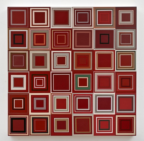 square, squares,repetition, shape, minimal, abstract, geometric, collaged painting, acrylic