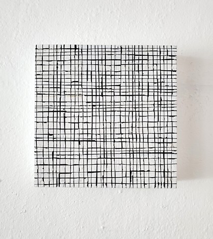ink drawing, grid, conceptual, contemporary art, yong sin, yong sin artist