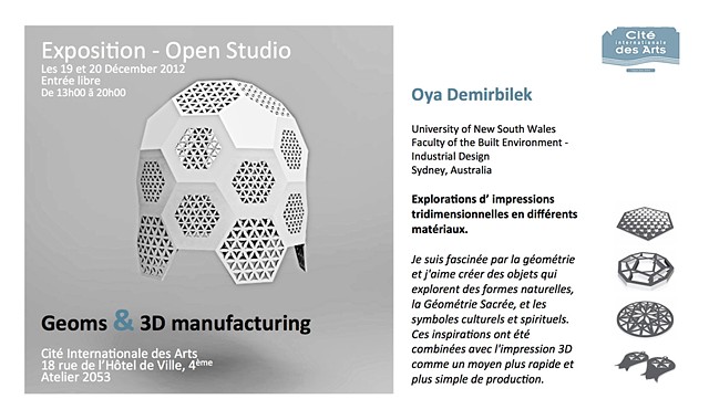 Geoms & 3D Manufacturing - Paris 2012