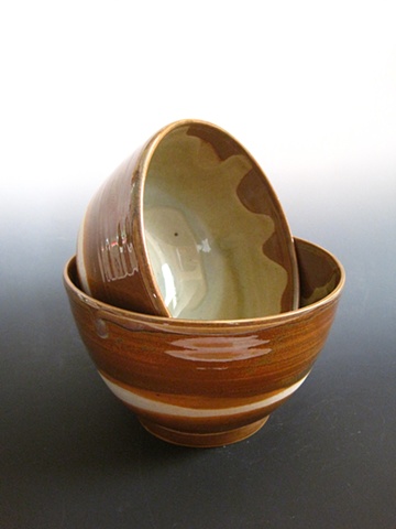 copper + celadon nesting bowls