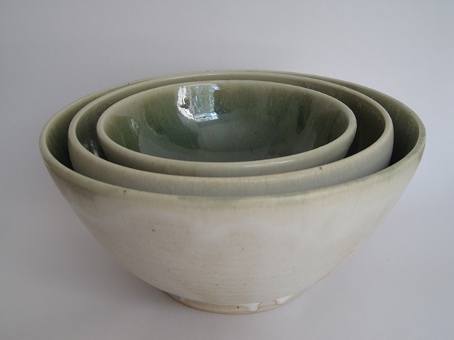 green+cream nesting bowls (set of 3)