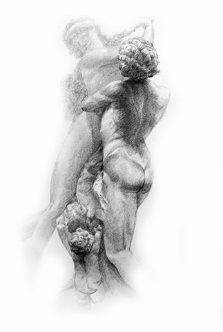 "Study of Clodion's "Bacchant and Bacchante with a Cupid", Second view