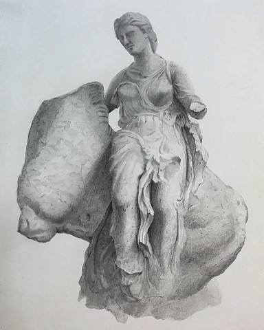 "Study of 'The Rape of Europa' drawn on location National Archaeological Museum, Athens, Greece