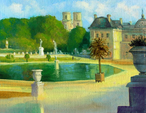 "Jardin du Luxembourg, Paris, France". painted en plein air