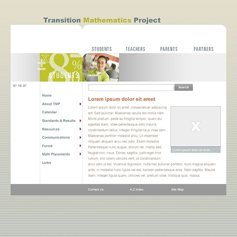 Transition Math Website
(Template)