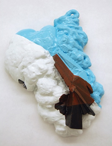 abstract three-dimensional relief sculpture in foam, acrylic, and spray paint