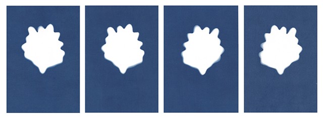 Cyanotype Archives: Individual Toy Lettuce Leaves