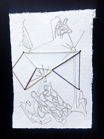 JR Larson, drawing, thread, volumetric, string, detail, organic