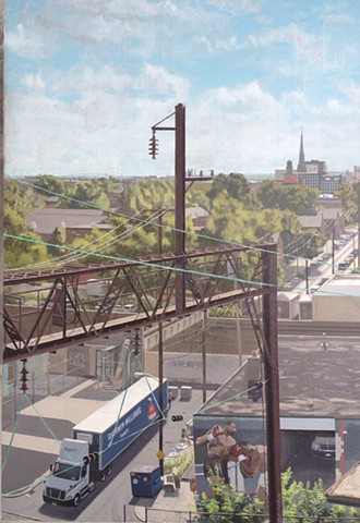 East on Green St, Overlooking the Reading Viaduct - Detail