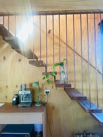 cantilevered timber stairs - ironbark