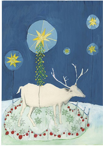 Reindeer with heavy star