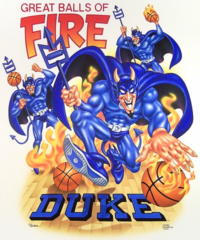 Caribbean Soul Tee shirt artwork of Duke University Blue Devils Basketball