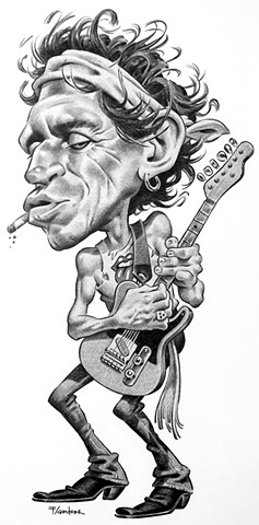 caricature of Keith Richards