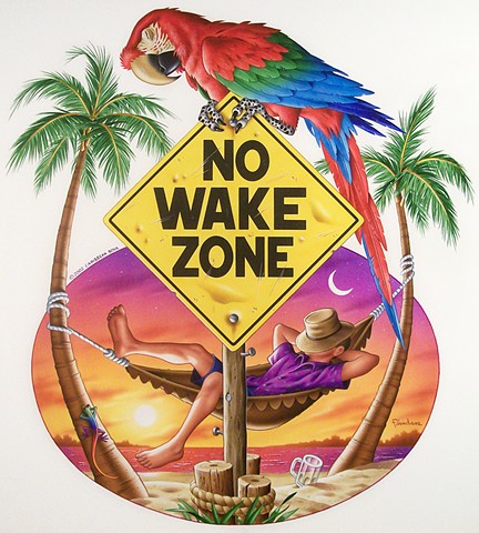 No Wake Zone Caribbean soul tee shirt artwork