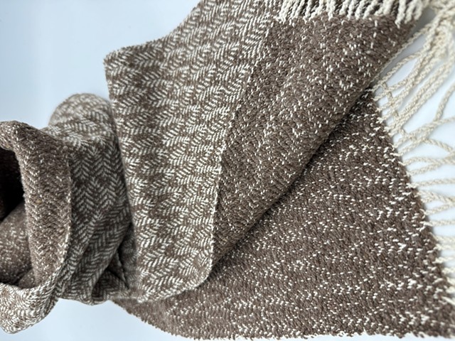 Merino Wool & Silk Noil "Fern" Scarf