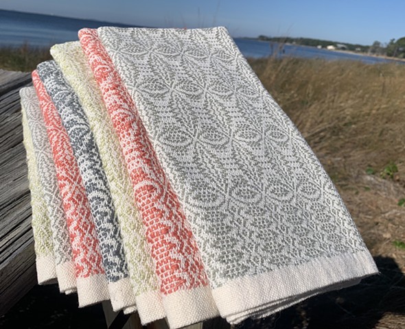 Handwoven Towels-"Orange Peel" overshot pattern (Sold Out))