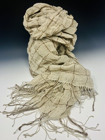 Linen and Handspun Merino Wool Wrap (SOLD)