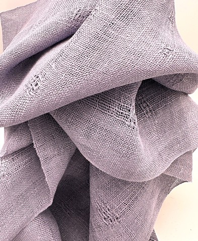 Lavender Lace Linen Scarf-Closeup (Sold Out)
