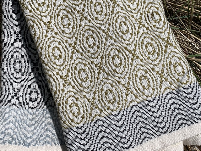 Handwoven Overshot Cotton & Linen Towels (extra large)