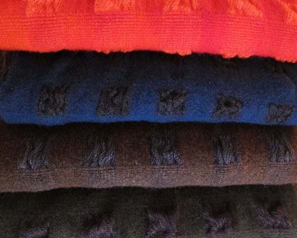 Handwoven wool & tencel scarfs