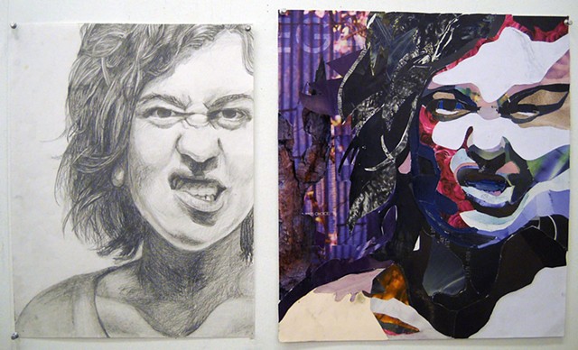 Drawing II: Collage and Graphite Portrait