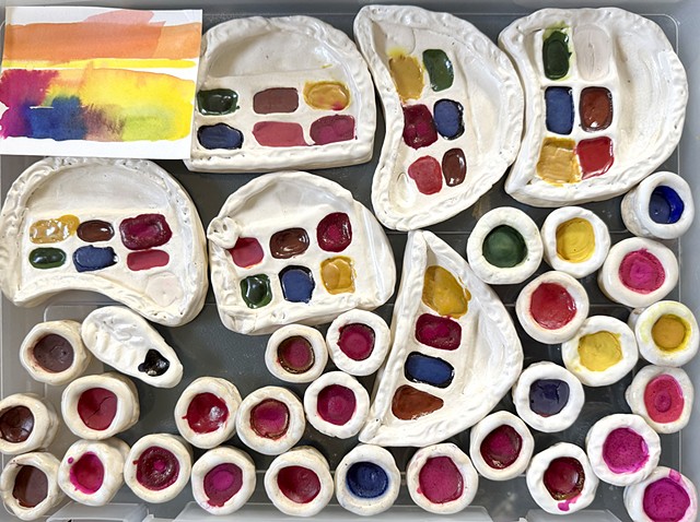 Watercolor pods and palettes