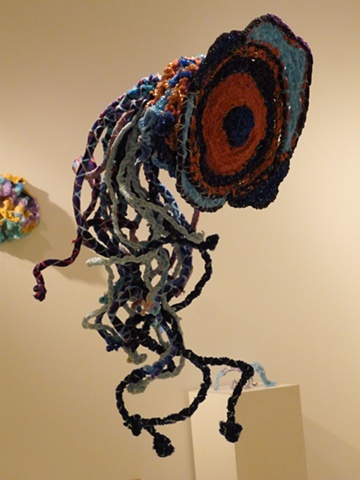 Chenille stem sculpture in the shape of a Discomedusa (jellyfish).