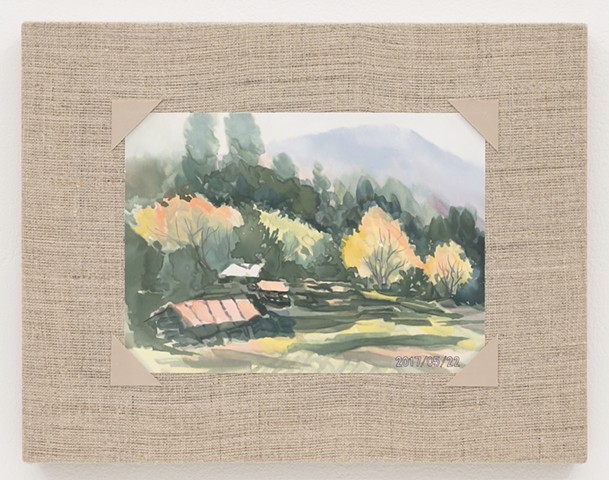 Watercolor of a Field in Autumn