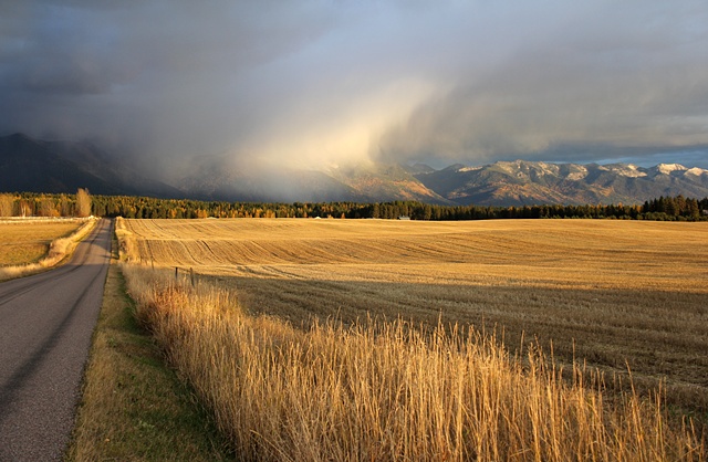 An autumn storm forms over the Jewel Basin and the Flathead Valley in northwest Montana.
