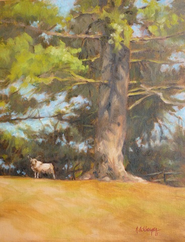 painting of ram guarding his territory at farm near Milford, Ohio