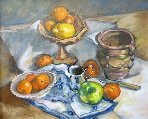 Still life with oranges in Cezanne still