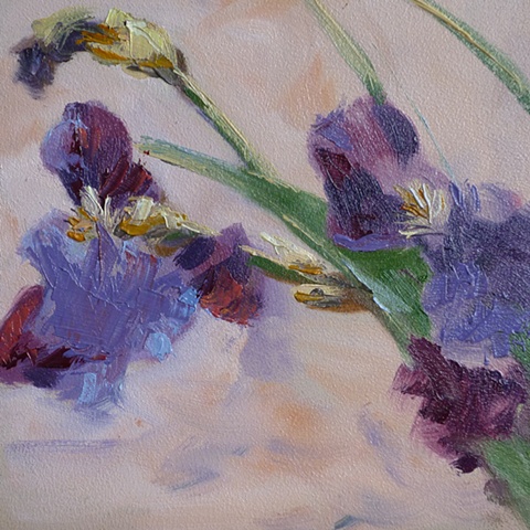 oil painting of purple Iris