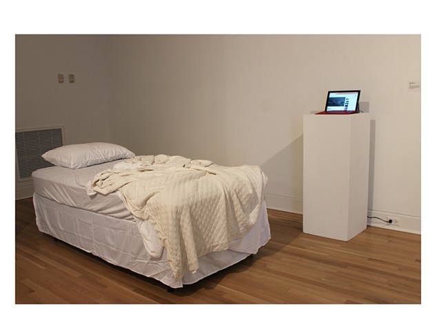 installation view of sleep with me performed in the purdue galleries
