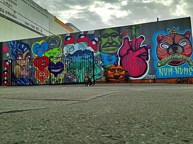 Lock and Key mural with Shadowmonsterbear, Pces, Dub Williams, Hydra, Vyal, and Septerhed
