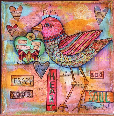 Sing from your Heart and Soul! Mixed Media Original