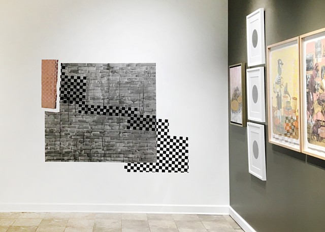 site-specific wall drawing created for DRAWING DISCOURSE, UNCA/Warren Wilson College Galleries