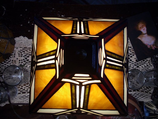 mission lamp stained glass