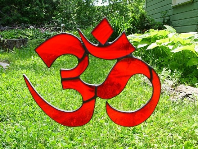Om Symbol  stained glass