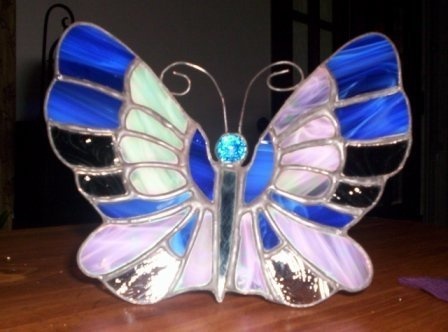 stained glass Butterfly Candle Holder