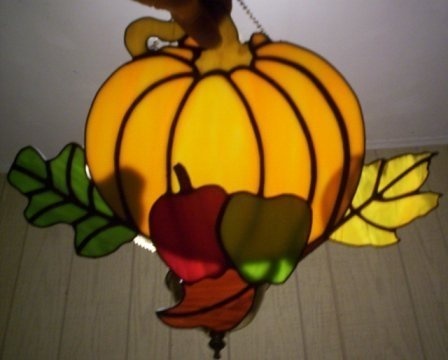 Harvest Pumpkin stained glass