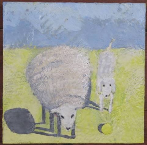 Sheep with Harpo and Yellow Ball