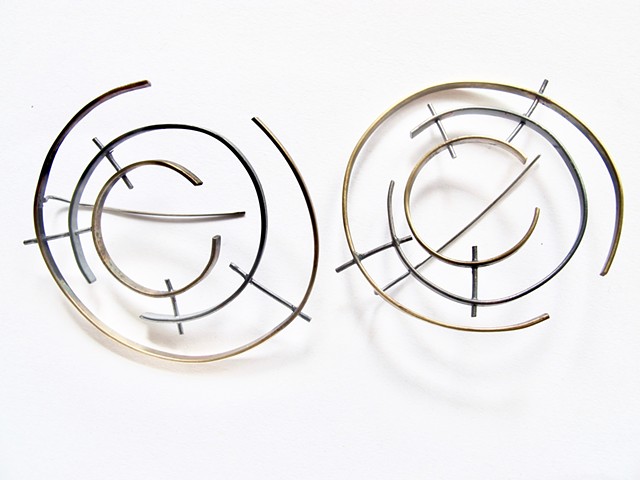 earring, di luce design, temporal, circular, Seattle made, jewelry, modern, handmade