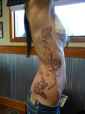 Floral Rose rib piece