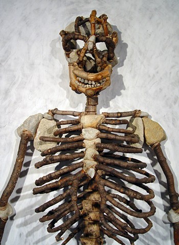 Ian Crawley Art Sculpture Gods Prototype The nature of man "Skeleton" by Ian Crawley
